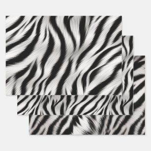 Chic Zebra Animal Print Wedding Wrapping Paper Sheet