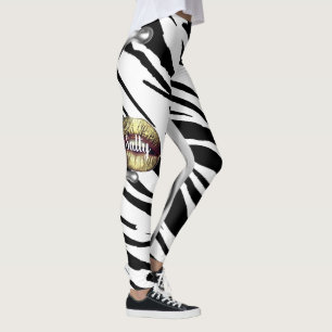 Chic Zebra Pattern Personalised Leggings