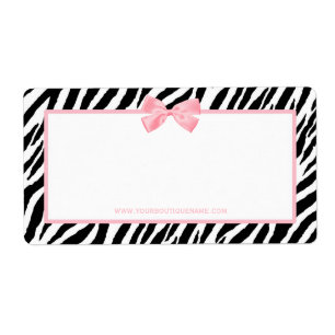 Chic Zebra Print Boutique Light True Pink Ribbon