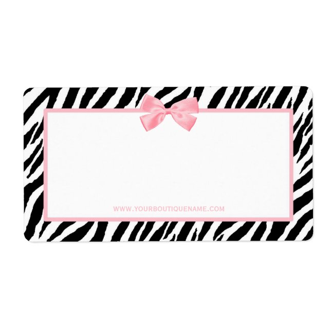Chic Zebra Print Boutique Light True Pink Ribbon (Front)