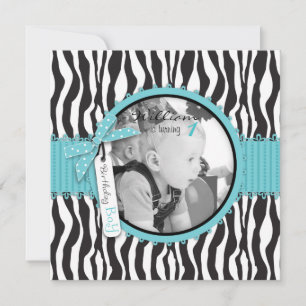 Chic Zebra Print Cupcake Birthday Invitation SQ-2