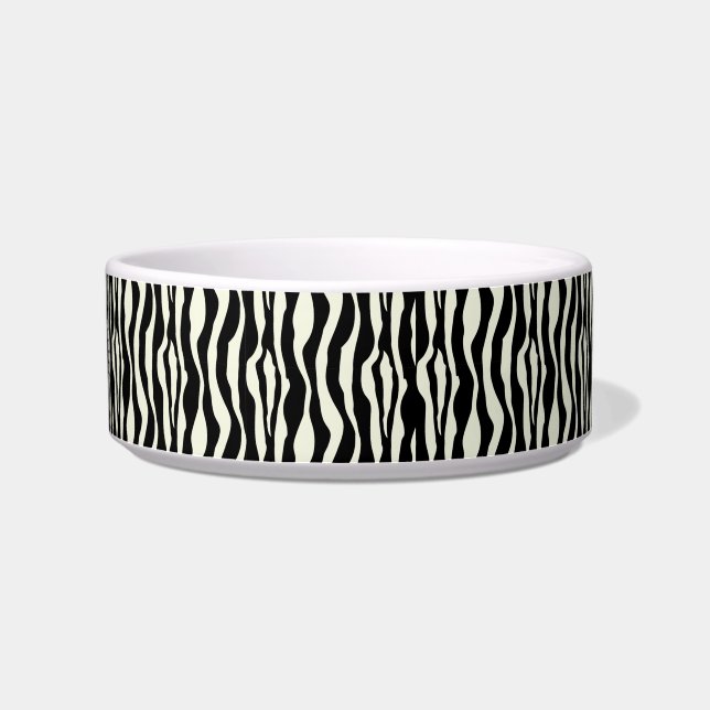 Chic Zebra Print Pearls Monogram Name Dish (Right)