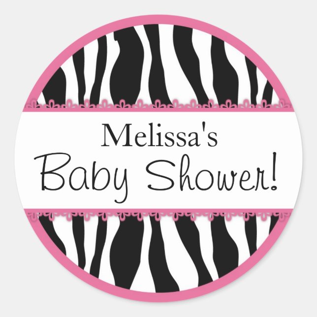 Chic Zebra Print Sticker R-PKBK (Front)