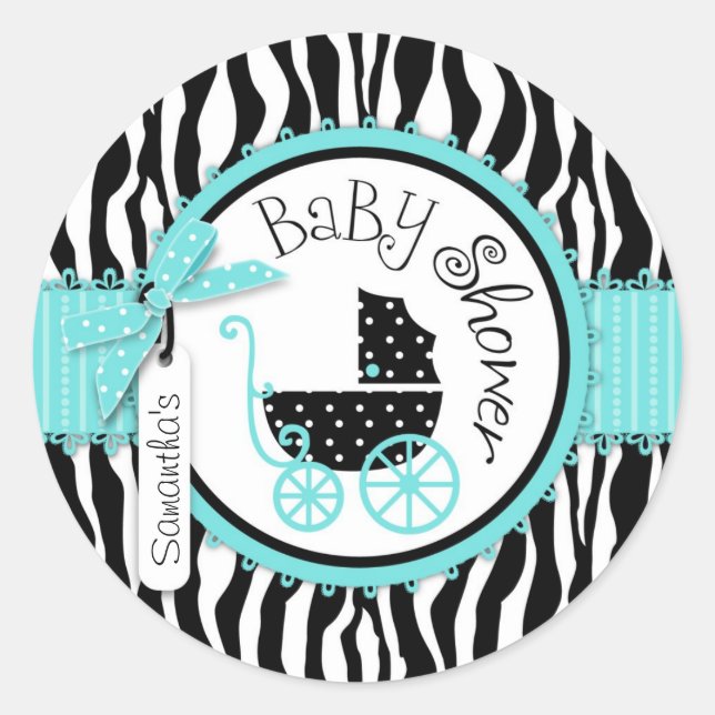 Chic Zebra Print Sticker R-TQBK-2 (Front)