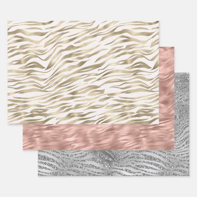 Chic Zebra Print Wrapping Paper Sheet (Set)