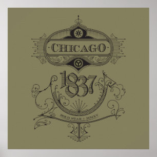 Chicago 1837 Vintage Poster