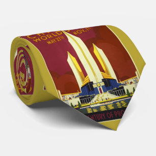 Chicago 1933 World's Fair Travel Poster Neck Tie