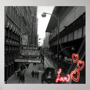 Chicago 1960's Blackhawk Restaurant Sign Street