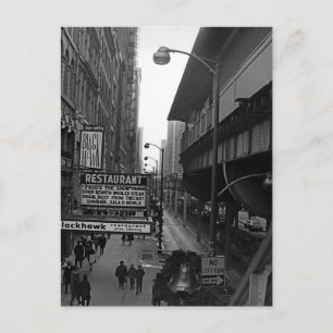 Chicago 1960's Blackhawk Restaurant Sign Street Postcard