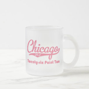 Chicago 26.2 Pink Marathon Frosted Glass Mug