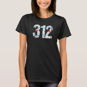 Chicago 312 Flag Area Code City Pride Souvenir T-Shirt