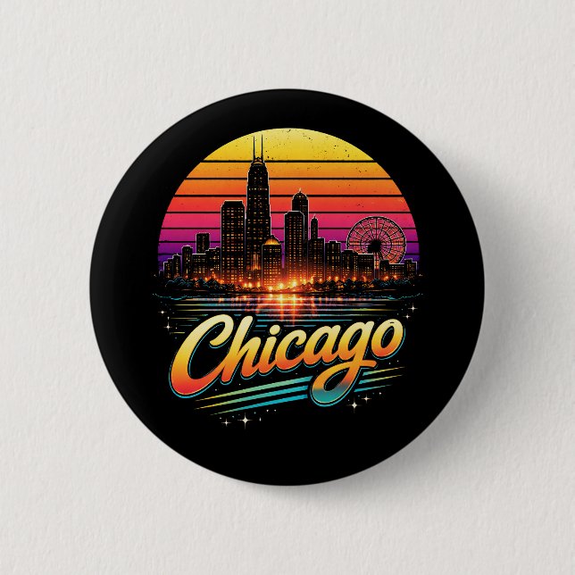 Chicago 6 Cm Round Badge (Front)