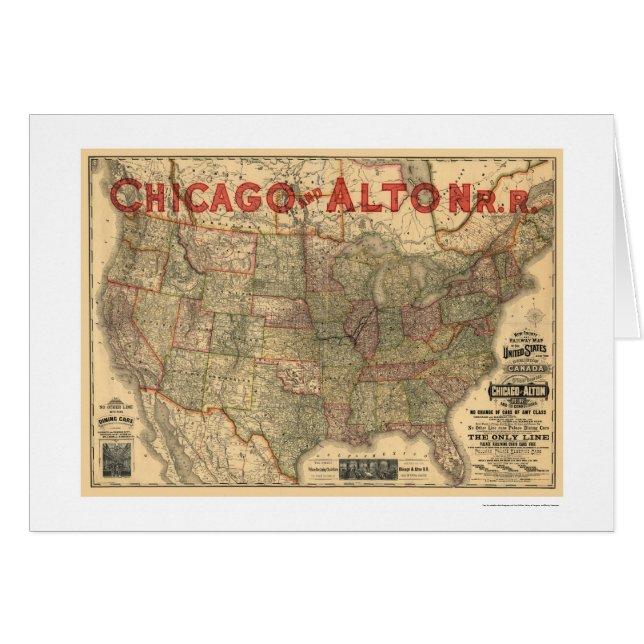 Chicago & Alton Railroad Map 1883 (Front Horizontal)
