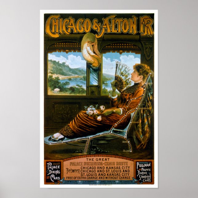 Chicago & Alton Railroad Vintage Travel Poster (Front)