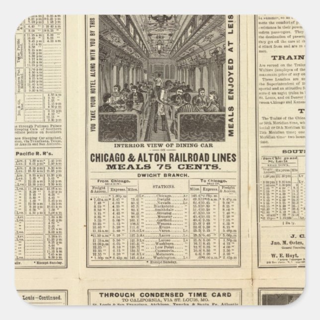 Chicago and Alton Railroad 2 Square Sticker (Front)