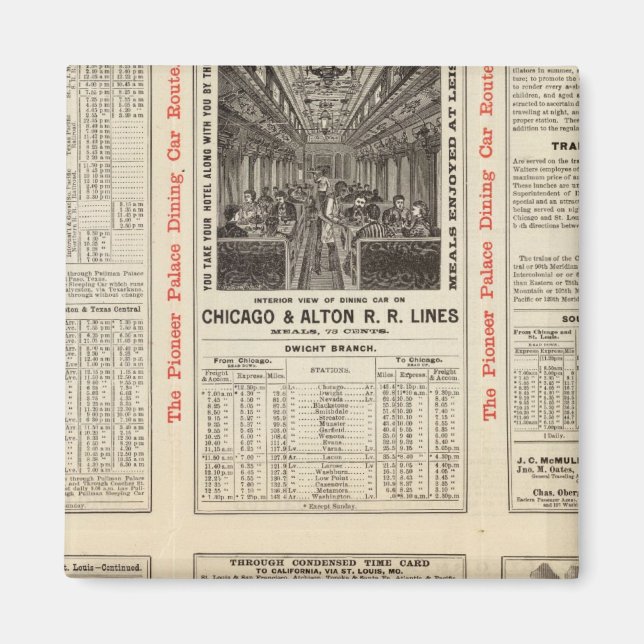 Chicago and Alton Railroad 3 Magnet (Front)