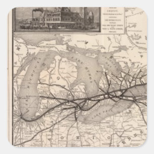 Chicago and Grand Trunk Railway Square Sticker