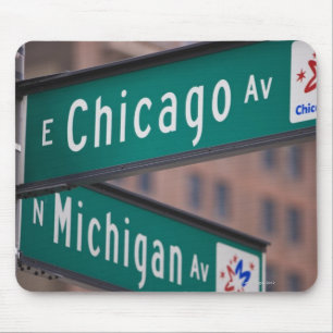 Chicago and Michigan Avenue signposts, Chicago, Mouse Mat
