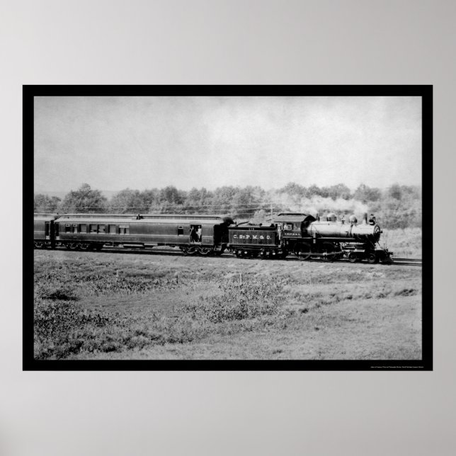 Chicago and Northwestern Railway Train 1899 Poster (Front)
