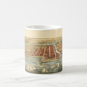 Chicago Antique Map, LaSalle Street and River Coffee Mug