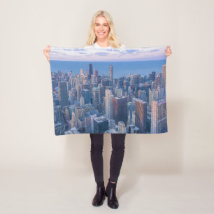 Chicago Architectural Buildings Artwork   Fleece Blanket