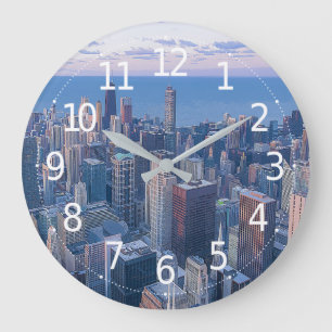 Chicago Architectural Buildings Artwork   Large Clock