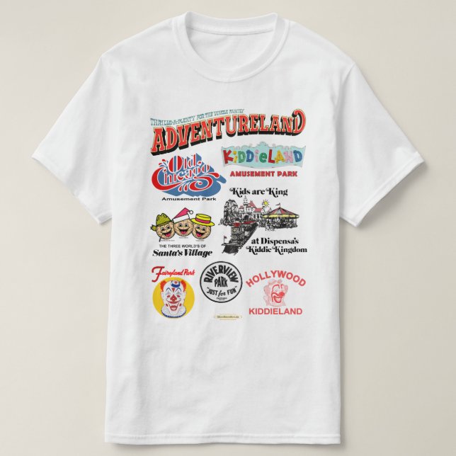 Chicago Area Amusement Parks T-Shirt (Design Front)