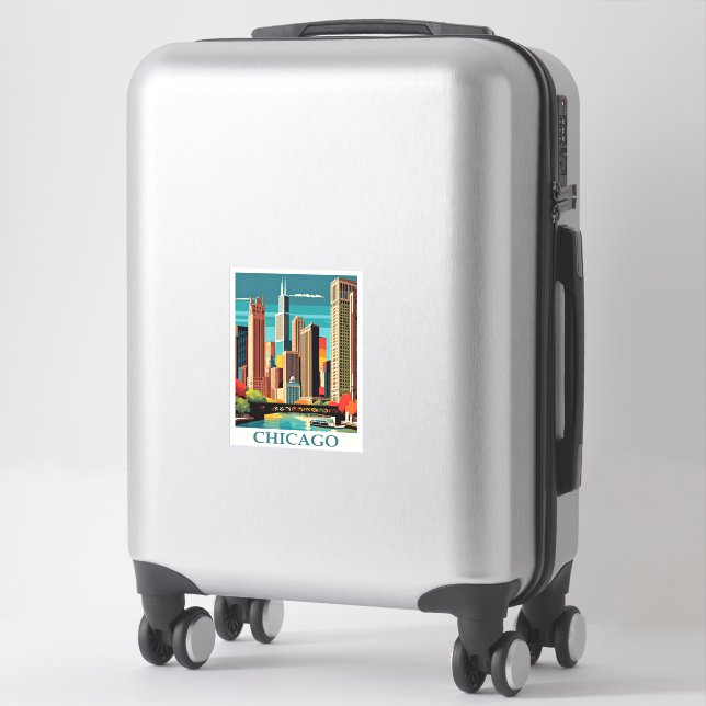 Chicago art deco illustration (Suitcase)