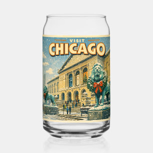 Chicago Art Institute in winter poster Can Glass