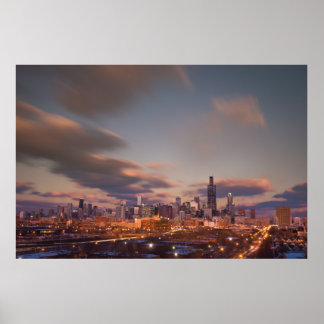 Chicago At Dusk Poster
