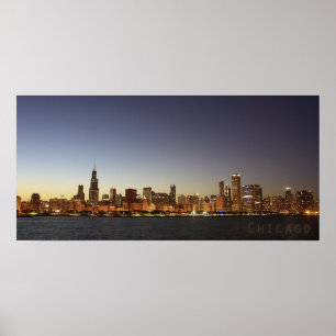 Chicago at Night Poster