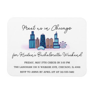 Chicago Bachelorette Invitation Magnet