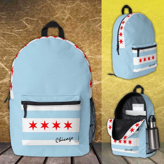 Chicago, backpack, Chicago Flag Bag, Illinois /USA Printed Backpack (Creator Uploaded)