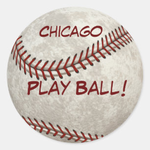 Chicago Baseball  "Play Ball!" American Past-time Classic Round Sticker
