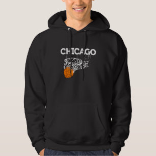 Chicago Basketball B Ball City Illinois Retro Chic Hoodie