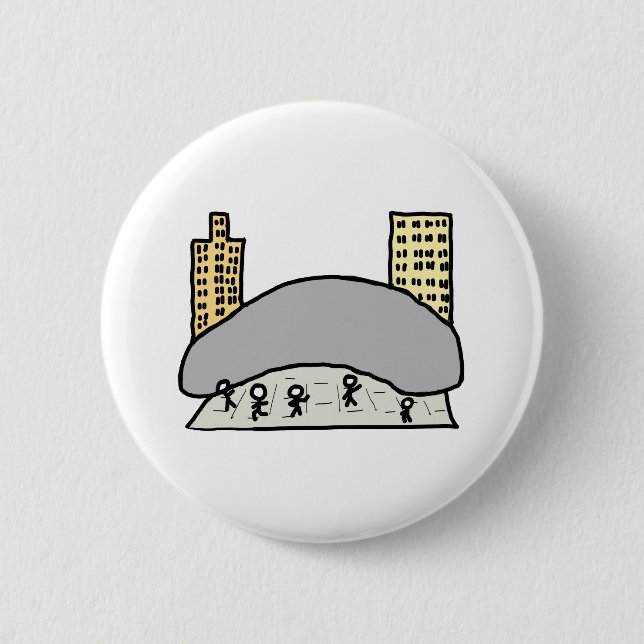 Chicago Bean 6 Cm Round Badge (Front)