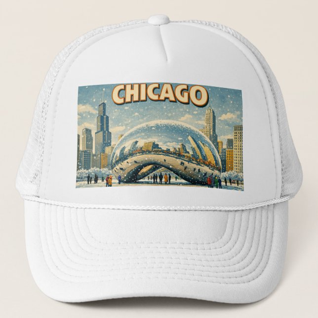 Chicago Bean in Winter hat (Front)