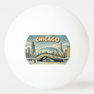 Chicago Bean in Winter hat Ping Pong Ball