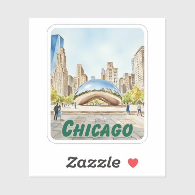 Chicago Bean Watercolor (Sheet)