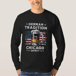 Chicago Beer Driinking American Flag German Eagle T-Shirt