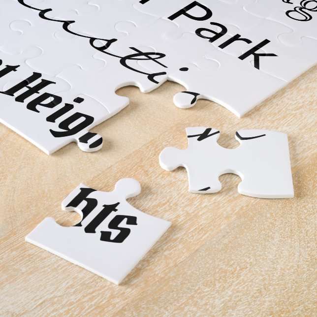 Chicago - black on white jigsaw puzzle (Side)