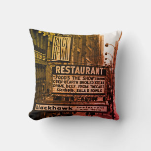 Chicago Blackhawk restaurant 1960's Photo Original Cushion