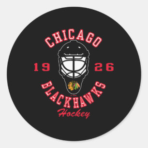 Chicago Blackhawks Hockey Mask Black Officially Li Classic Round Sticker