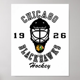 Chicago Blackhawks Hockey Mask Red Nhl Officially  Poster