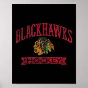 Chicago Blackhawks Vintage Hockey White Officially Poster