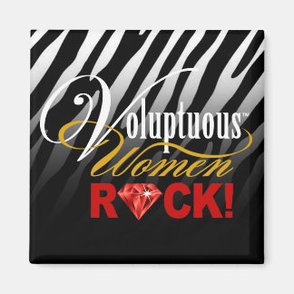 CHICAGO BLING - Zebra "Voluptuous Women Rock!" Magnet
