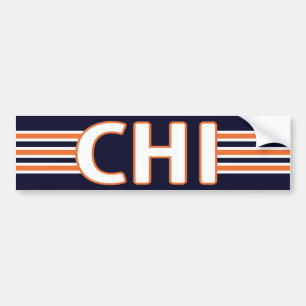 Chicago Blue and Orange Bumper Sticker