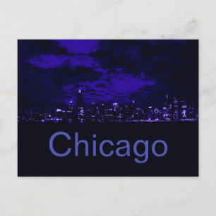 Chicago Blue Skyline Postcard