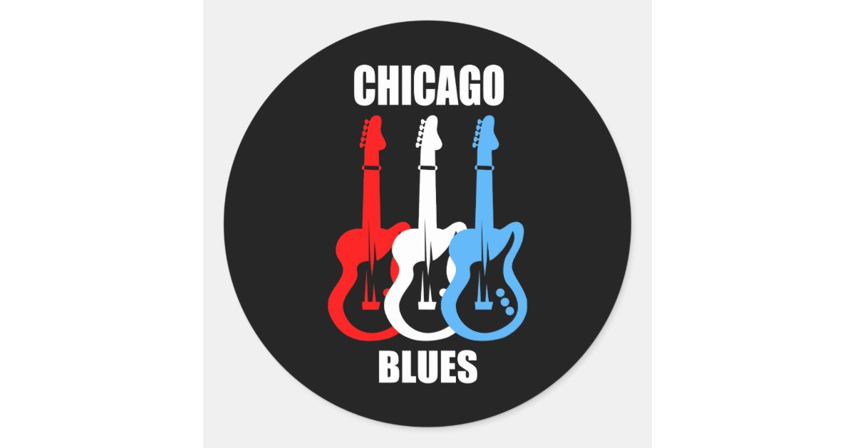 Chicago Blues Classic Round Sticker | Zazzle