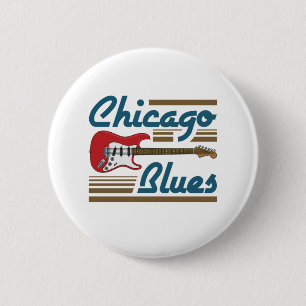 Chicago Blues Music Musician Guitar 6 Cm Round Badge